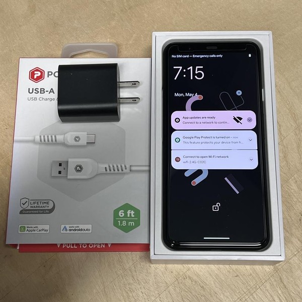 Google Pixel 4 XL - Unlocked, 128 GB, Black, 6 GB, G020J, Google Edition