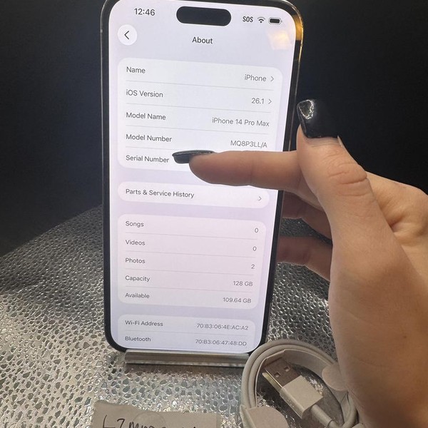 Apple iPhone 14 Pro Max - T-Mobile, 128 GB, Silver, A2651