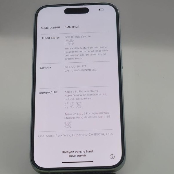 Apple iPhone 15 - Verizon, 128 GB, Blue, A2846