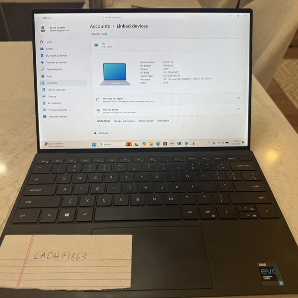 Dell XPS 13 9310 (2020) - 256 GB, Silver, 8 GB, Intel Core i7, 4K UHD+ Plus Touch