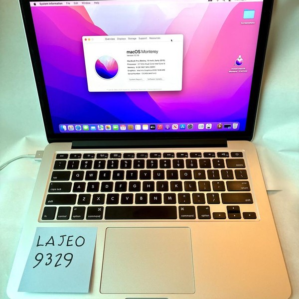MacBook Pro 2015 (Retina) - 13 inch - 128 GB, Silver, 8 GB