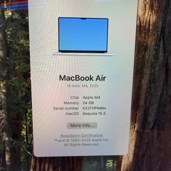 MacBook Air 2025 (M4) - 15 inch - Apple M4, Silver, 1 TB, 24 GB