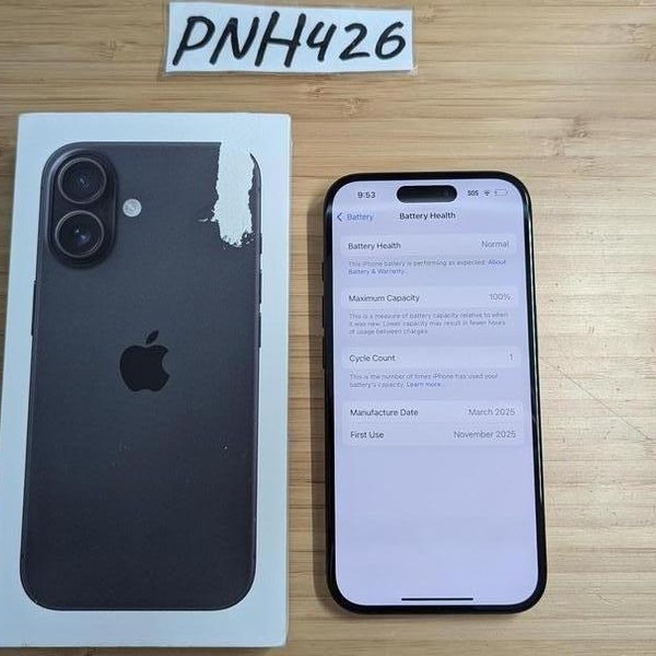 Apple iPhone 16 - AT&T, 128 GB, Black, A3081