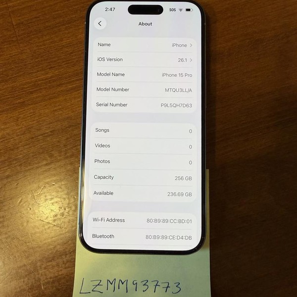 Apple iPhone 15 Pro - Unlocked, 256 GB, Natural, A2848