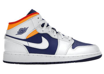 Jordan 1 Mid White Laser Orange Deep Royal Blue (GS) for sale