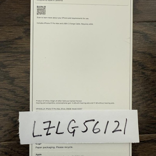 Apple iPhone 17 Pro Max - T-Mobile, 256 GB, Silver, A3257