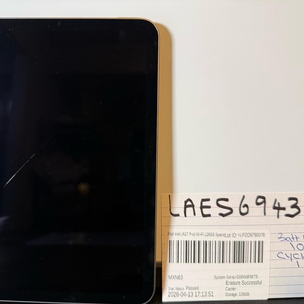 Apple iPad Mini (7th Gen) - Wi-Fi, 128 GB, Gray, A2993