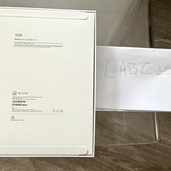 Apple iPad Pro 13 inch (M4) 2024 - Wi-Fi, 512 GB, Black, 8 GB, A2925, Standard Glass