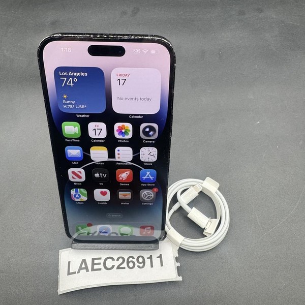 Apple iPhone 14 Pro Max - Unlocked, 256 GB, Black, A2651