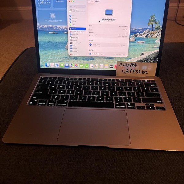 MacBook Air 2020 - 13 inch - 256 GB, Silver, 16 GB, Apple M1