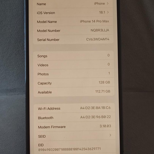 Apple iPhone 14 Pro Max - Spectrum, 128 GB, Black, A2651