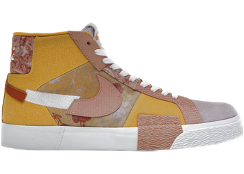 Nike SB Zooom Blazer Mid Edge Floral Paisley Sanded Gold for sale