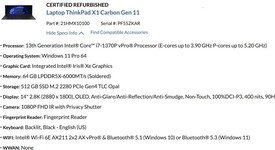 Mint
													Lenovo ThinkPad X1 Carbon (11th Gen) - I7, Black, 512 GB, 64 GB, photo 4 of 4