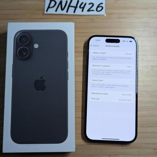 Apple iPhone 16 - AT&T, 128 GB, Black, A3081