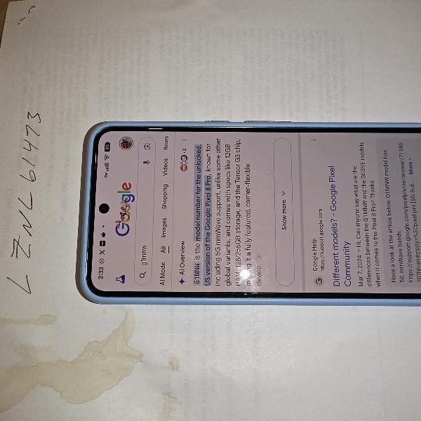 Google Pixel 8 Pro - Unlocked, 512 GB, Obsidian, 12 GB, G1MNW, mmWave 5G