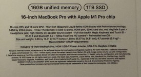 Good
													MacBook Pro 2021 - 16" - Apple M1 Pro 10-core, Gray, 1 TB, 16 GB, photo 1 of 12