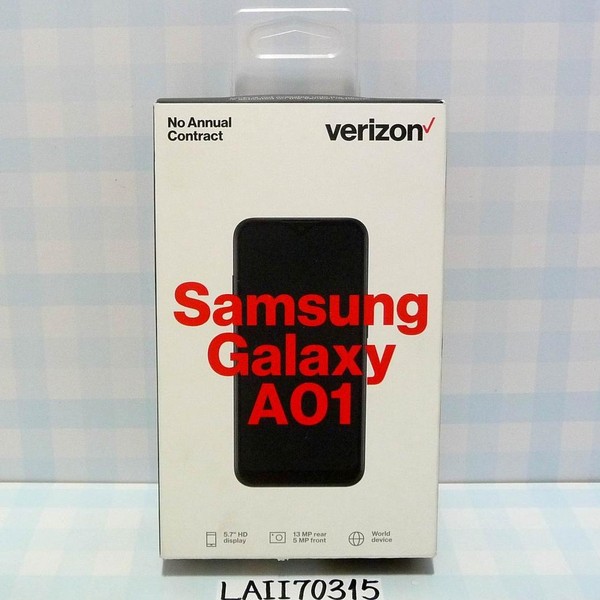 Samsung Galaxy A01 - Verizon, 16 GB, Black, 2 GB, SM-A015U, Prepaid