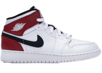 Jordan 1 Mid White Black Gym Red (GS) for sale