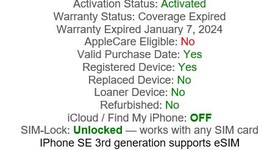 Good
													Apple iPhone SE 3rd Gen 2022 - Unlocked, Midnight, 64 GB, A2595, photo 1 of 10
