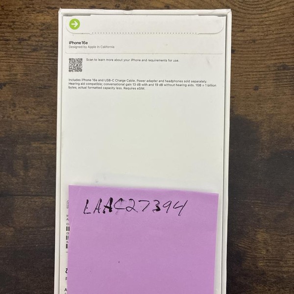 Apple iPhone 16e - Unlocked, 256 GB, White, A3212