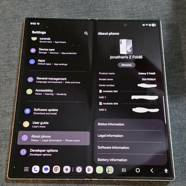 Samsung Galaxy Z Fold6 - Unlocked, 512 GB, White, 12 GB, SM-F956U1