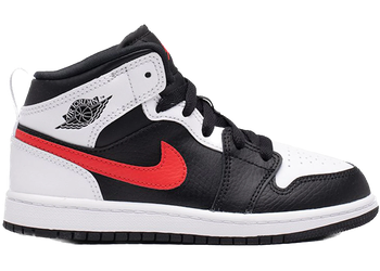 Jordan 1 Mid White Black Chile Red (PS) for sale