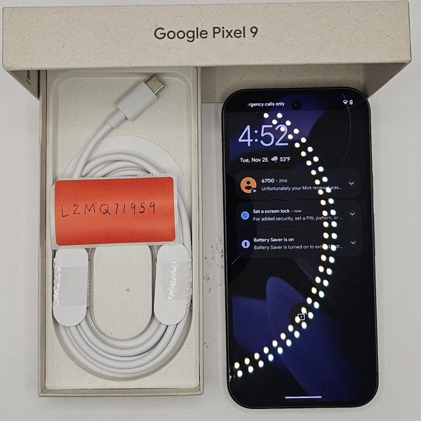 Google Pixel 9 - Unlocked, 128 GB, Obsidian, 12 GB, G2YBB