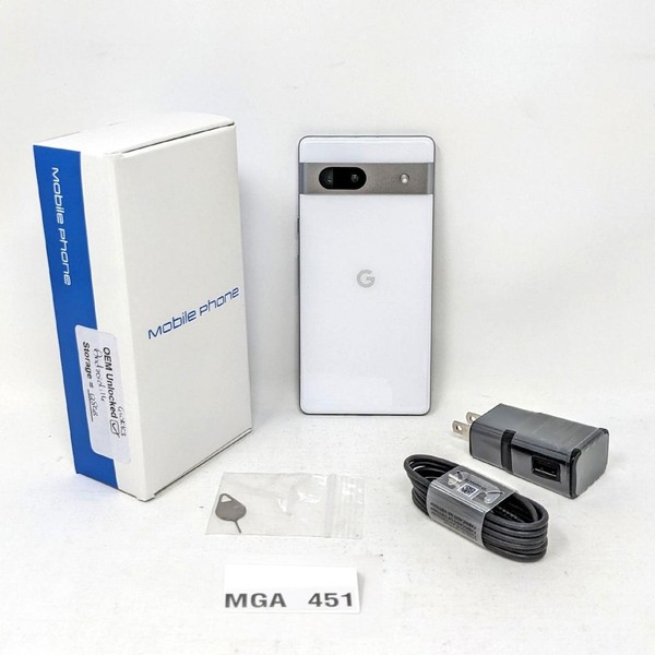 Google Pixel 7a - Unlocked Non-US, Snow, 128 GB, 8 GB, GHL1X