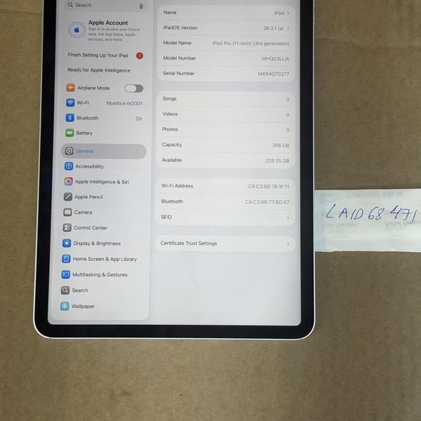 Apple iPad Pro 11 inch 3rd Gen 2021 - Wi-Fi, 256 GB, Silver
