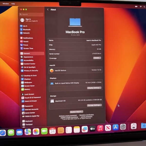 MacBook Pro 2023 - 16 inch - 1 TB, Gray, 16 GB, Apple M2 Pro 12-core