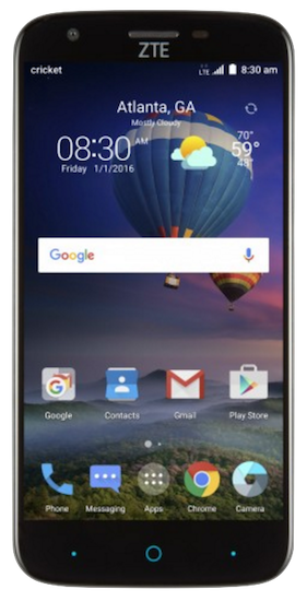 ZTE Grand X 3 - Cricket, 16 GB, Black, Z959