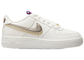 Nike Air Force 1 LV8 Double Swoosh Silver Gold (GS) for sale
