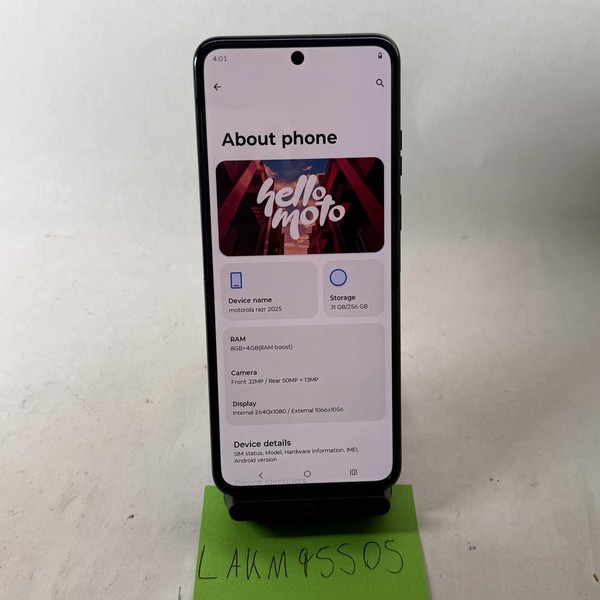 Motorola Razr (2025) - Unlocked, 256 GB, Blue, 8 GB