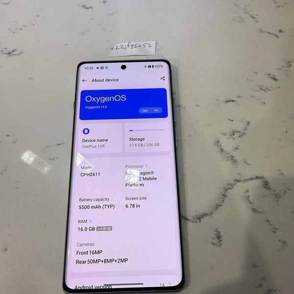 OnePlus 12R - Unlocked, Blue, 256 GB, 16 GB, CPH2611