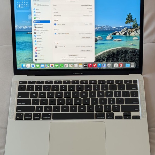 MacBook Air 2020 - 13 inch - 256 GB, Silver, 8 GB, Apple M1