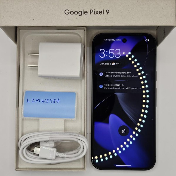 Google Pixel 9 - Unlocked, 128 GB, Obsidian, 12 GB, G2YBB