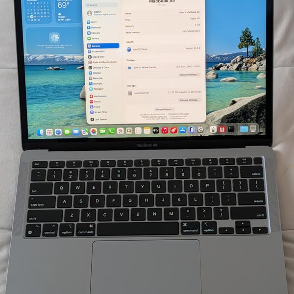 MacBook Air 2020 - 13 inch - 256 GB, Gray, 8 GB, Apple M1