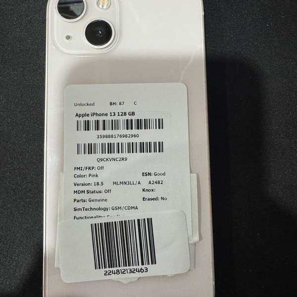 Apple iPhone 13 - Unlocked, 128 GB, Pink, A2482