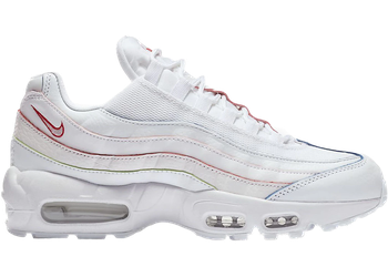 Nike Air Max 95 Triple White (Rainbow Borders) (Women's) for sale
