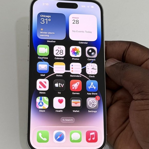 Apple iPhone 14 Pro - Unlocked, 128 GB, Silver, A2650