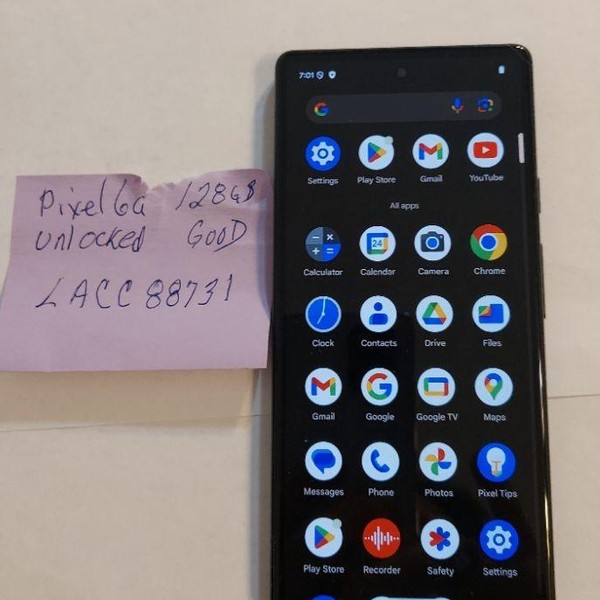 Google Pixel 6a - T-Mobile, 128 GB, Charcoal, 6 GB, GX7AS