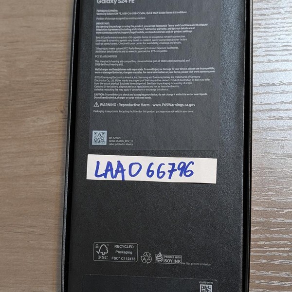 Samsung Galaxy S24 FE - Unlocked, 128 GB, Graphite, SM-S721U1