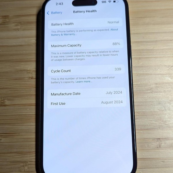 Apple iPhone 15 - Unlocked, 128 GB, Black, A2846