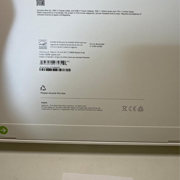 Apple iPad Air 13 inch (M3) 2025 - Wi-Fi, 128 GB, Gray