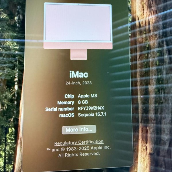 iMac 2023 24 inch - Apple M3, Orange, 256 GB, 8 GB, Ethernet+ PlusWiFi, 10-core GPU