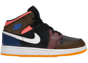 Jordan 1 Mid MMD Multi-Color Grid (GS) for sale