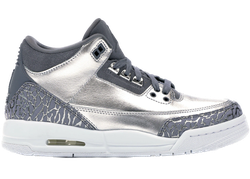 Jordan 3 Retro Premium Heiress Metallic Silver (GS) for sale