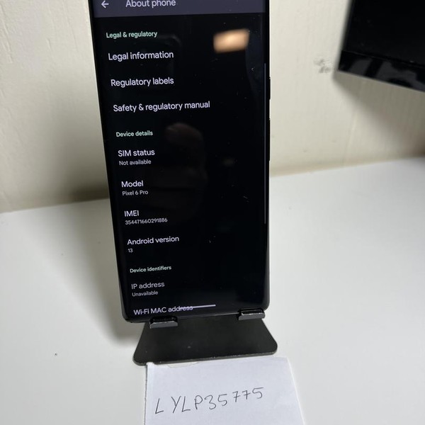 Google Pixel 6 - Unlocked, 128 GB, Black, 8 GB, GB7N6