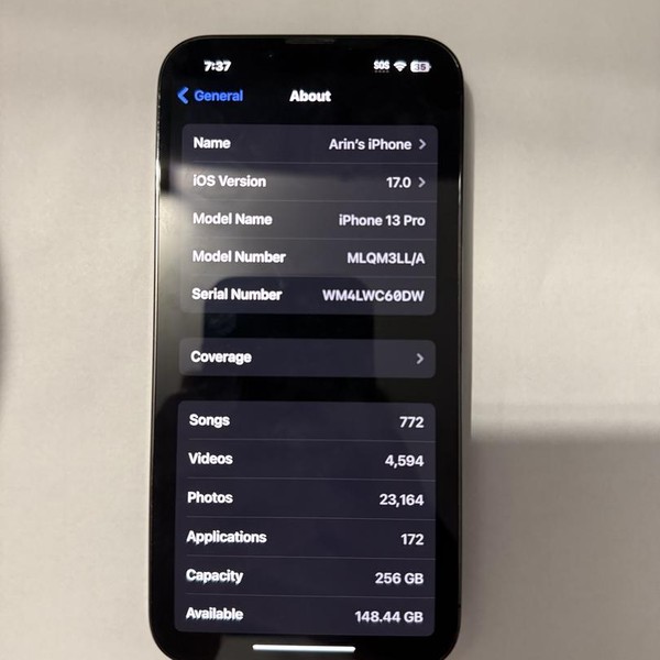 Apple iPhone 13 Pro - Unlocked, Graphite, 256 GB, A2483