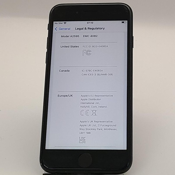 Apple iPhone SE 3rd Gen 2022 - AT&T, 64 GB, Midnight, A2595